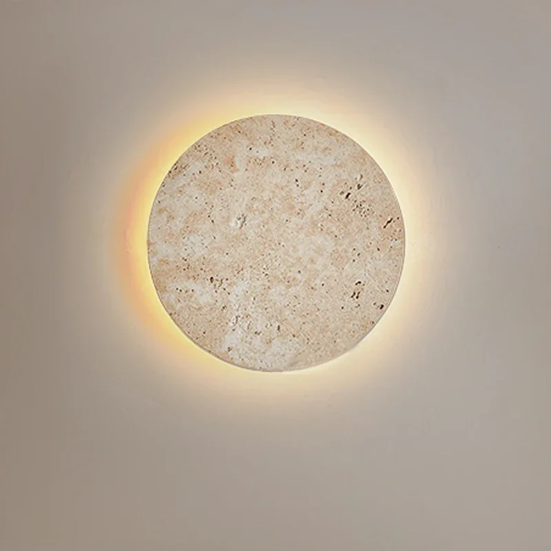 

Led Sconce Wall Lamp Natural Yellow Cave Stone Nordic Minimalist Wabi Sabi Home Decoration Living Room Bedside Corridor Lights