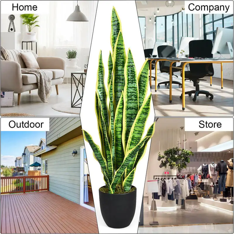 

35.5 Inch Indoor-Outdoor Decoration Fake Artificial Snake Plant