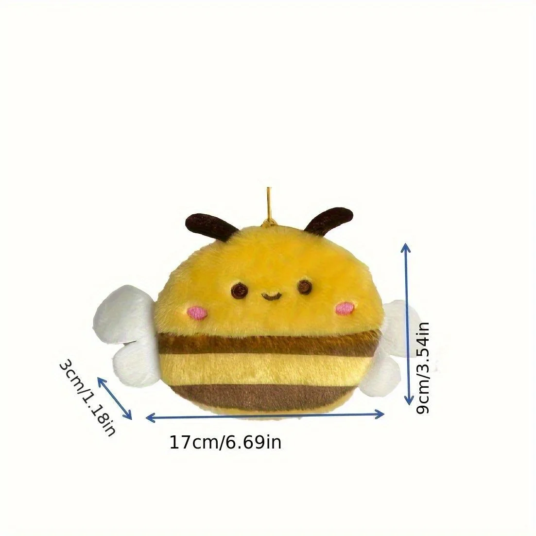 محفظة عملات معدنية لطيفة على شكل نحلة كرتونية وحقيبة سفر - مصنوعة من البوليستر الناعم، مثالية لتخزين العملات المعدنية وسماعات الرأس والمفاتيح #2