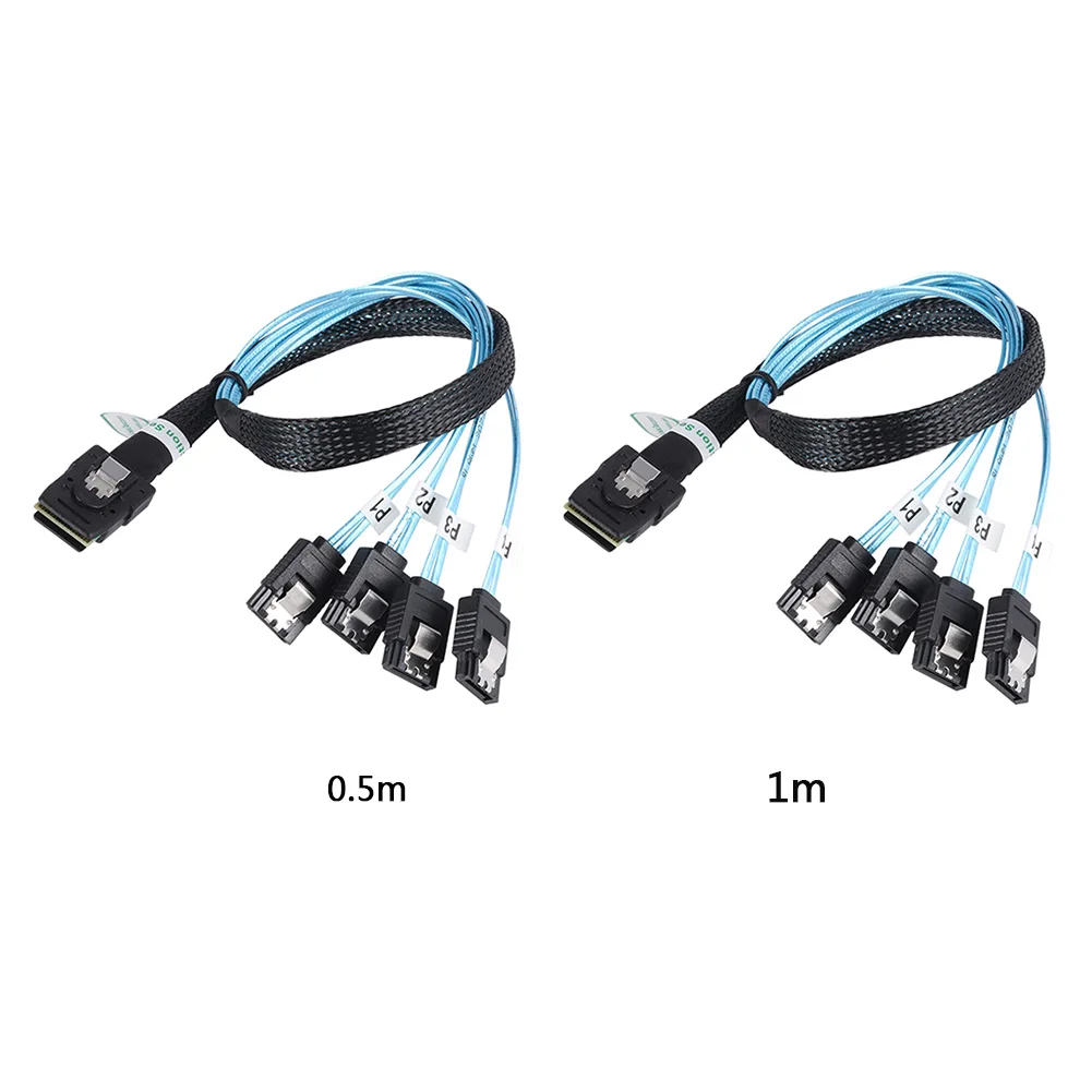 Mini Splitter Cables 36-Pin to 4 SATA 7-Pin SAS SFF-8087 Internal Hard Drive for Households Computer Safety Parts