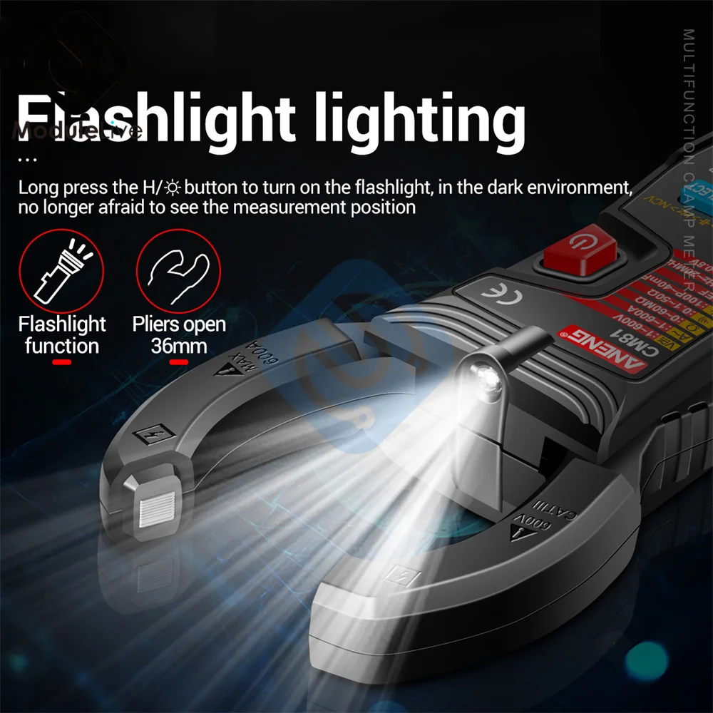 CM80 CM81 Digital Multimeter 4000 6000 Counts Clamp Multimeter Ammeter Automatic Range Universal Meter Non-contact Clamp Meter