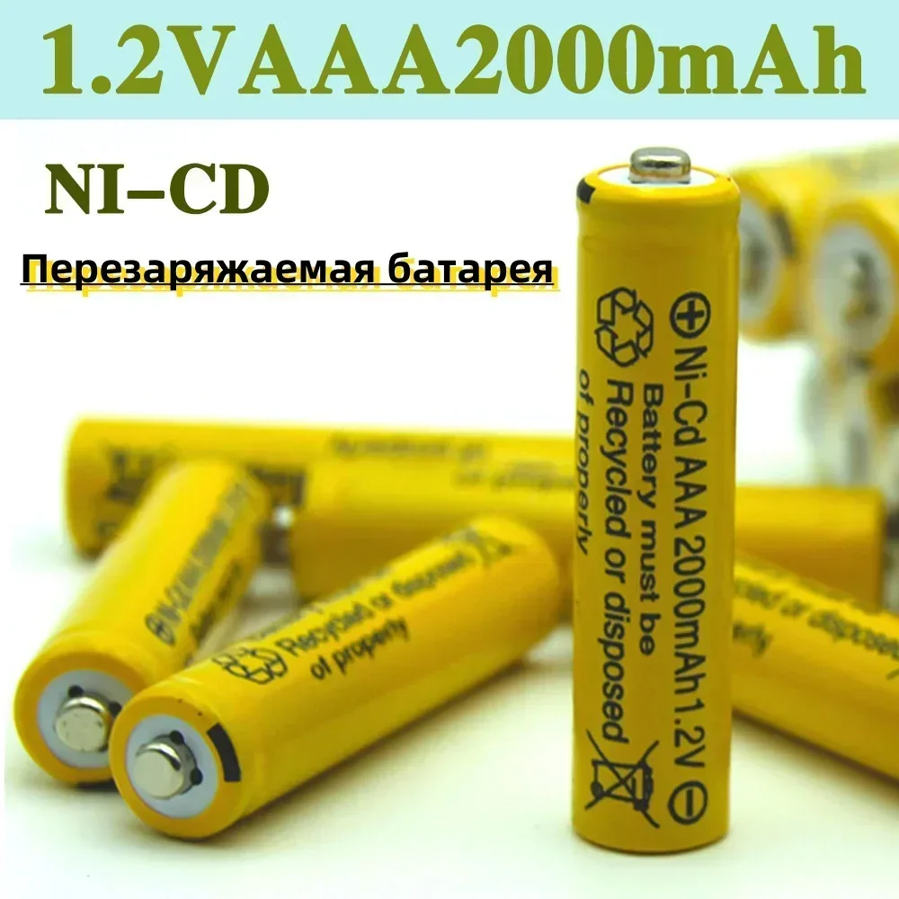 1.2V AAA  2000mAh Rechargeable Battery NI-CD 1.2 V AAA Battery for Clocks Mice Computers Toys So on  Battery