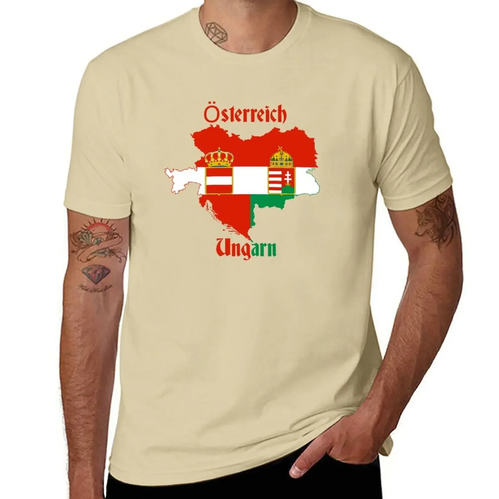blanks customs hippie clothes mens clothes Austria Hungary T-Shirt graphic t shirts men clothing oversized t shirt