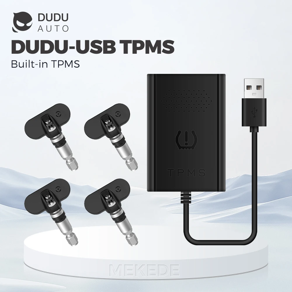 DUDU USB built-in/external TPMS vehicle mounted tire pressure monitoring system with 4 sensors and alarm monitoring system