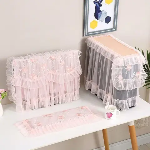 Fabric Lace Design European Style Computer Desktop Dustproof Computer Cover Cloth Keyboard Computer Host Cover Cloth 3PCS ZG266