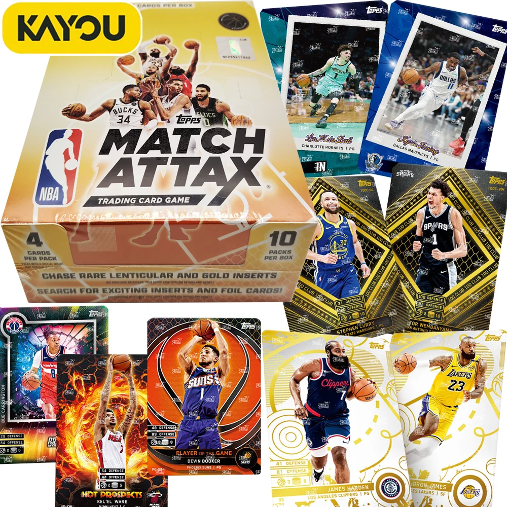 

New Original Kayou NBA MATCH ATTAX Cards for Friends Star Basketball Game Scoring Hero Exquisite Characters Cards Table Toy Gift