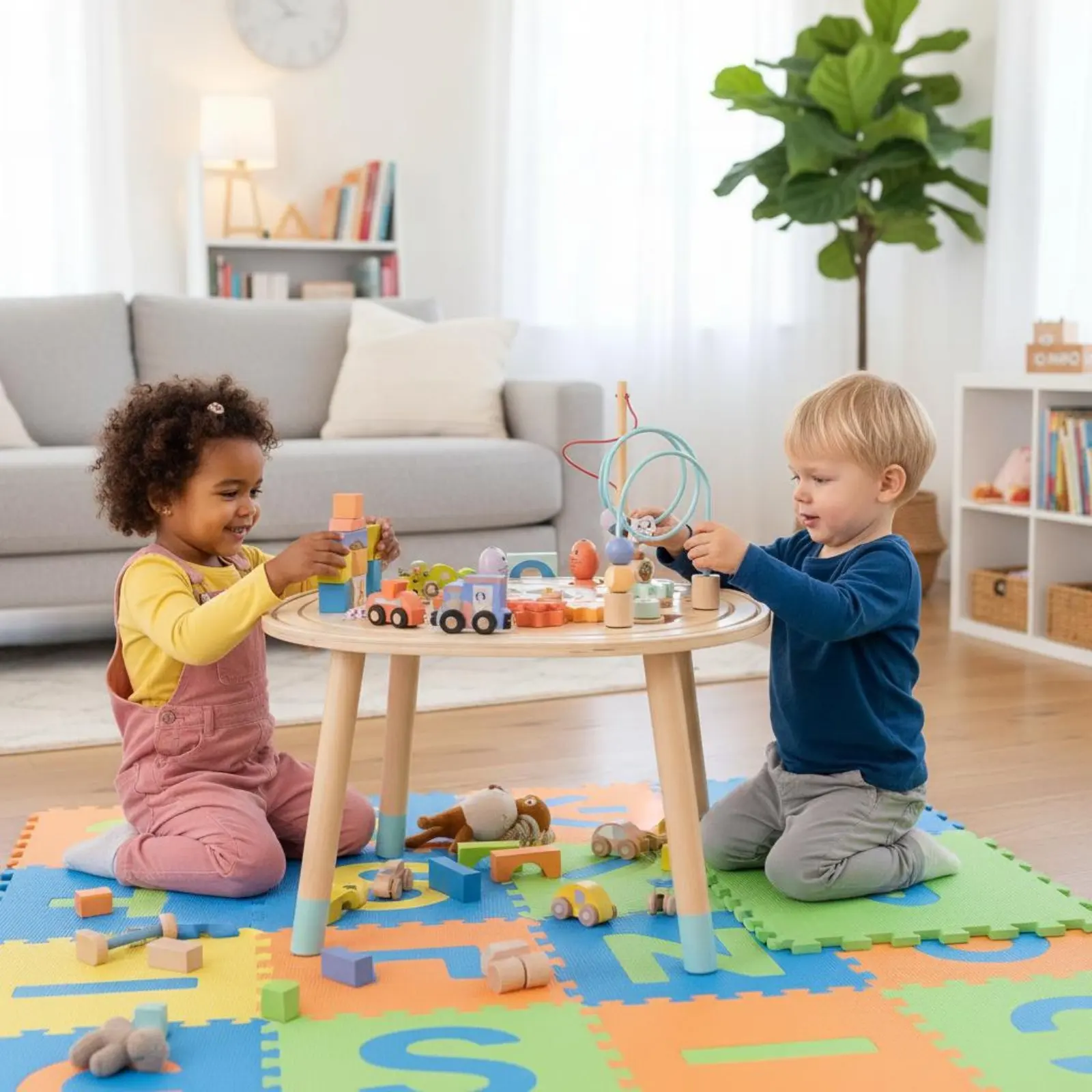 10 in 1 Wooden Activity Table Sensory Table Montessori Developmental Table Toy for Kids Infants Newborn Gift