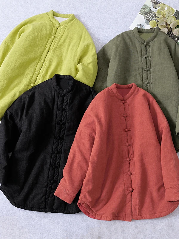 

Женское хлопковое пальто Thiened с застежкой на пуговицы средней длины в стиле ретро, свободное длинное пальто цвета све