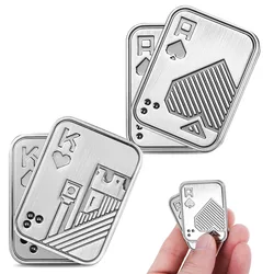 Póker EDC Fidget Slider Metal Push Card para adultos, Juguetes de descompresión para aliviar la Ansiedad y el estrés, antiedad