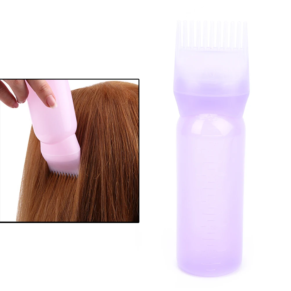 Botella aplicadora de tinte para el cabello, peine dispensador para salón de coloración del cabello, champú seco con dientes, 170ml, 1 ud.