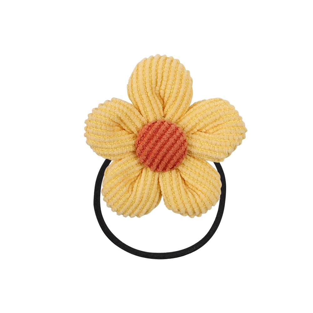 14Pcs/lot Sweet Corduroy Flower Elastic Hair Bands For Cute Girls Rubber Band Hair Ropes Ponytail Holder Kids Hair Accessories