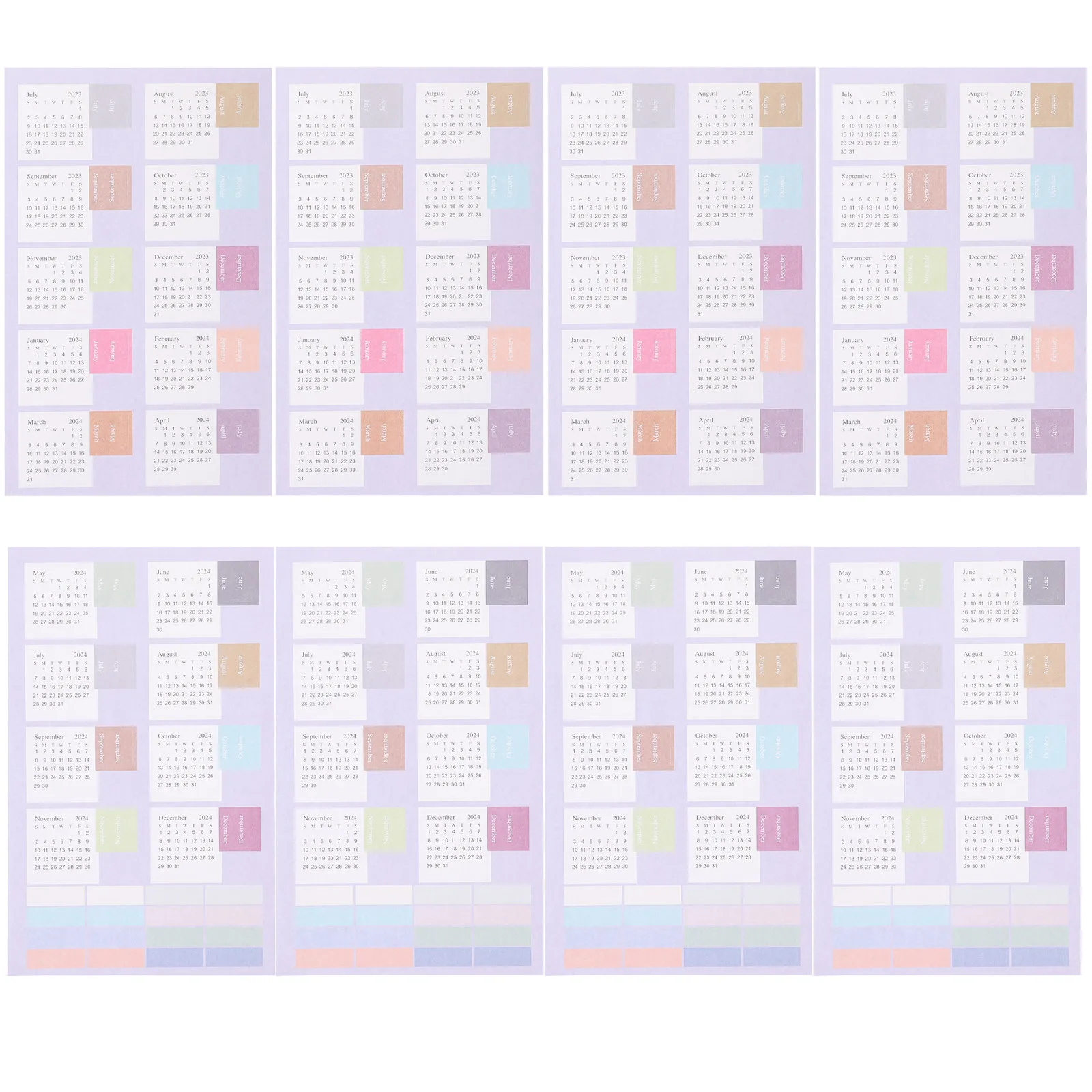 

4 Sheets Month Stickers Calendar Labels for Notebook Tabs Planner Index 2023-2024 Date Tracking Stickers for Adult Journal
