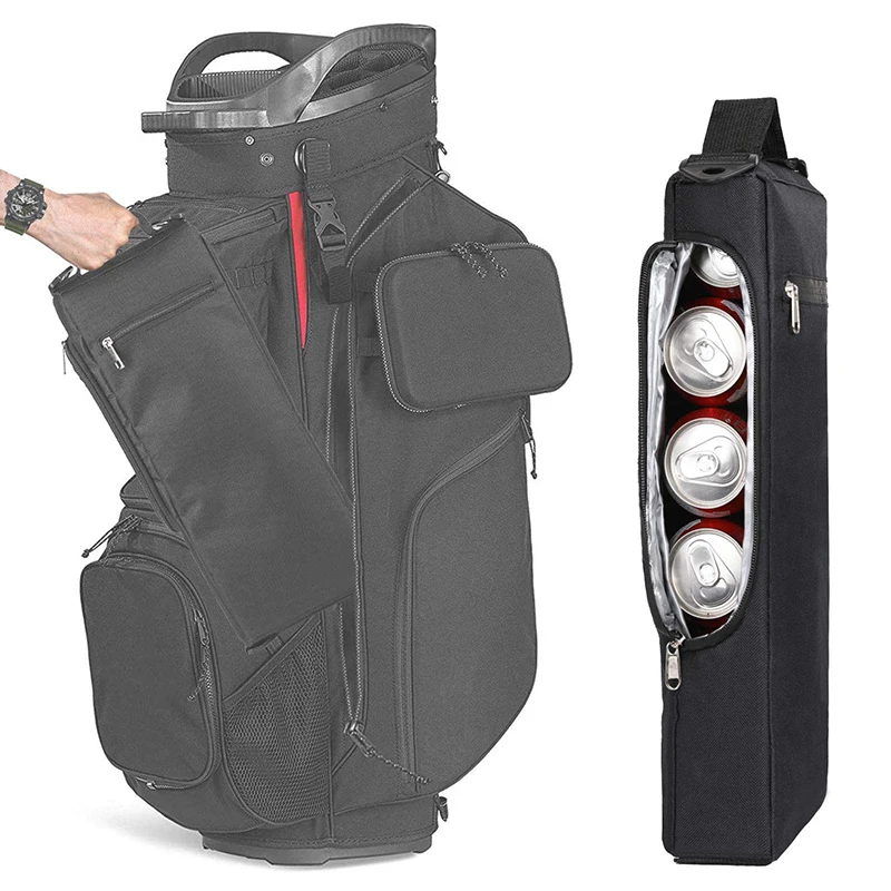 Golf Beer Trolley Cooler Bag Portable Men's Golf Accessory Cooler Pack Sleeve Leak Proof Beer Sling Insulated Drink Organiser