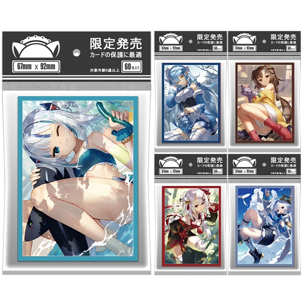 60 SZTUK 67x92mm Flash Tranding Card Sleeves Hololive Yukihana Lamy Nakiri Ayame Inugami Korone Anime Card Protector Card Holder