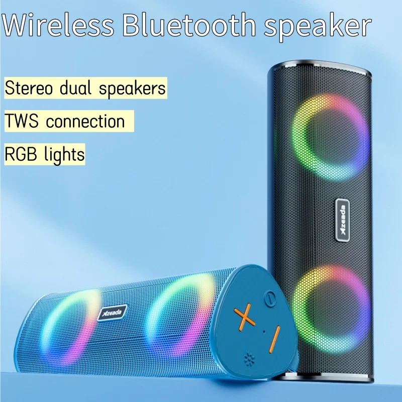 Desktop Bluetooth Speaker, Colorful Subwoofer, Dual Speakers, Wireless Speaker, Portable Outdoor, Portable RGB Light Effect TWS