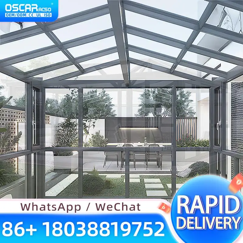 Alloy Frame Glass Sunroom for Year Round Outdoor Living in Backyard Patio Garden Modern Design Thermal Break 1 year Warranty sun
