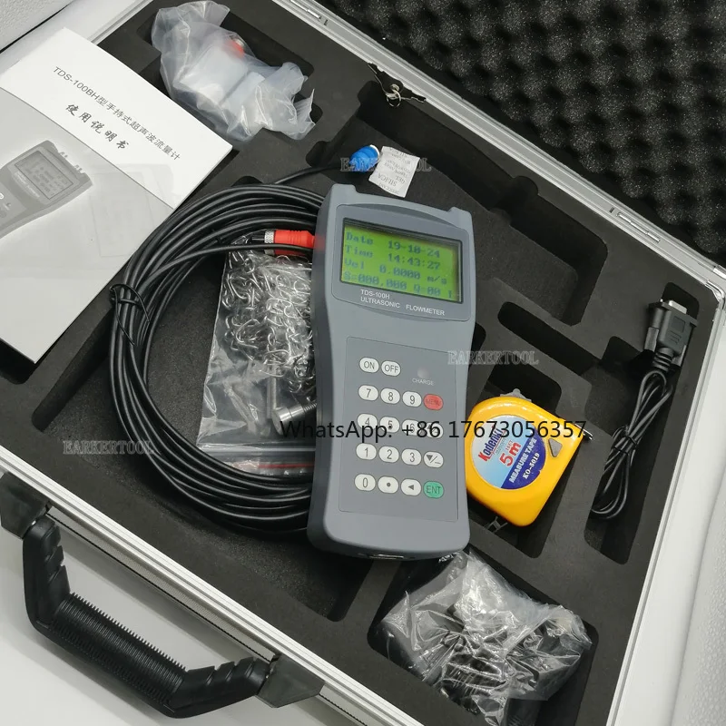 Digital Handheld TDS-100H Ultrasonic Liquid Flow Meter with L2 Transducer (DN300-6000mm) Portable flowmeter