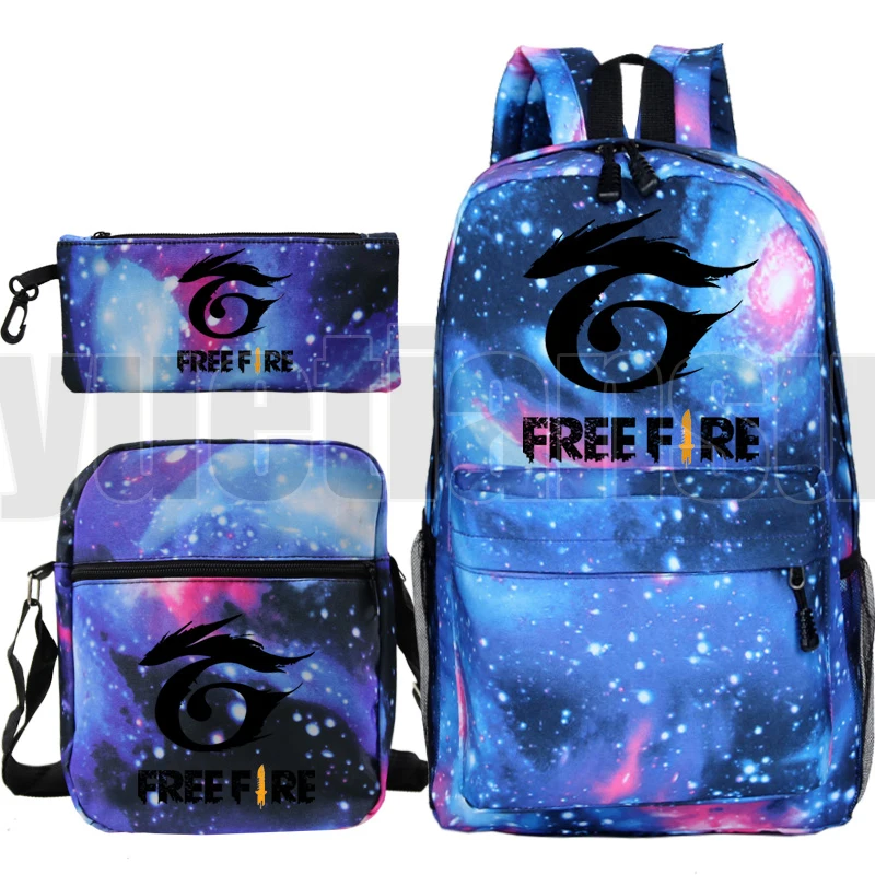 Hot Game Free Fire Backpack Women Cosmetic Bag Zipper Bag Pack Laptop Girl Travel bag Kids Pencil Case Children School Book bags