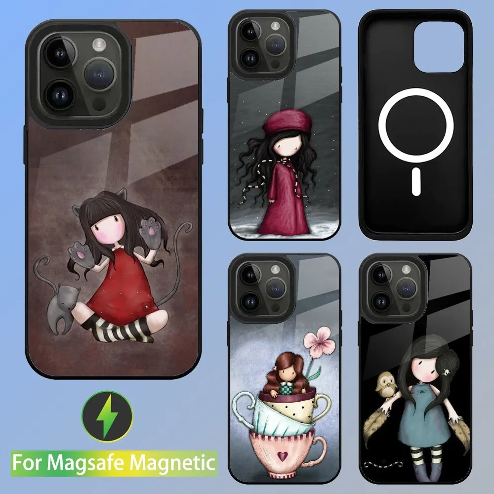 Cute Girl Kid Santoro_Gorjuss Phone Case For iPhone 15,14,13,12,11,Plus,Pro,Max Mini Magsafe Magnetic Wireless Charging