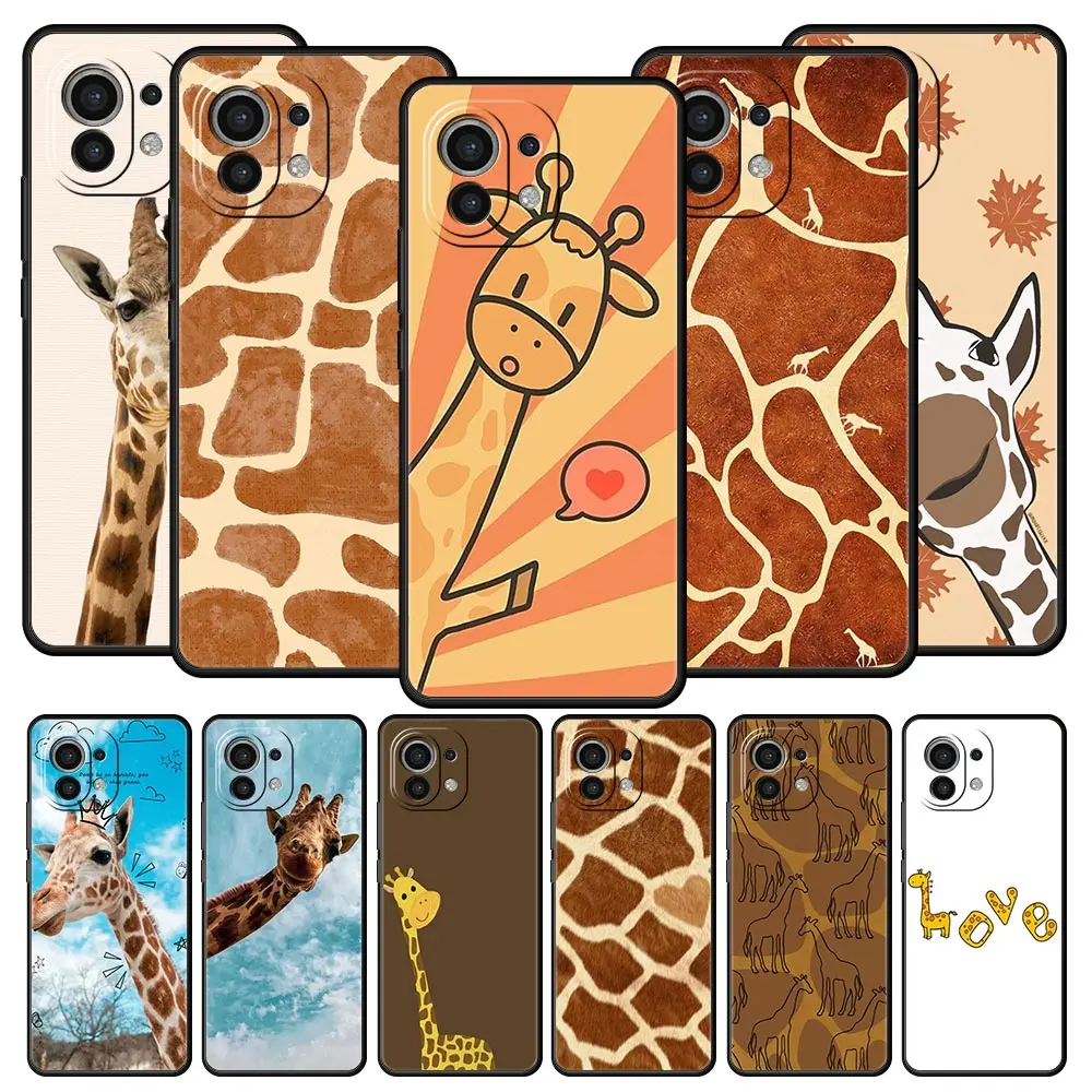 Phone Case For Xiaomi Mi 15 14 14T 13T 12T Pro 12 13 11 Lite 5G 11T X6 X5 Pro Soft TPU Cover giraffe illustration