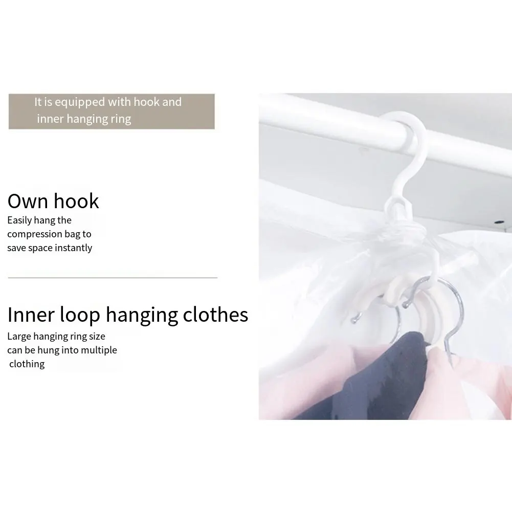 Hanging Vacuum Storage Bags Space Saving Clothes Compression Storage Bag Reusable Empty Pump Bags for Clothes Suits Dress Jacket