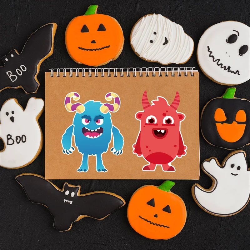 6/12Sheets Children DIY Monster Puzzle Sticker Funny Face Expression Assemble Jigsaw Stickers Kids Educational Toys Boys Gifts