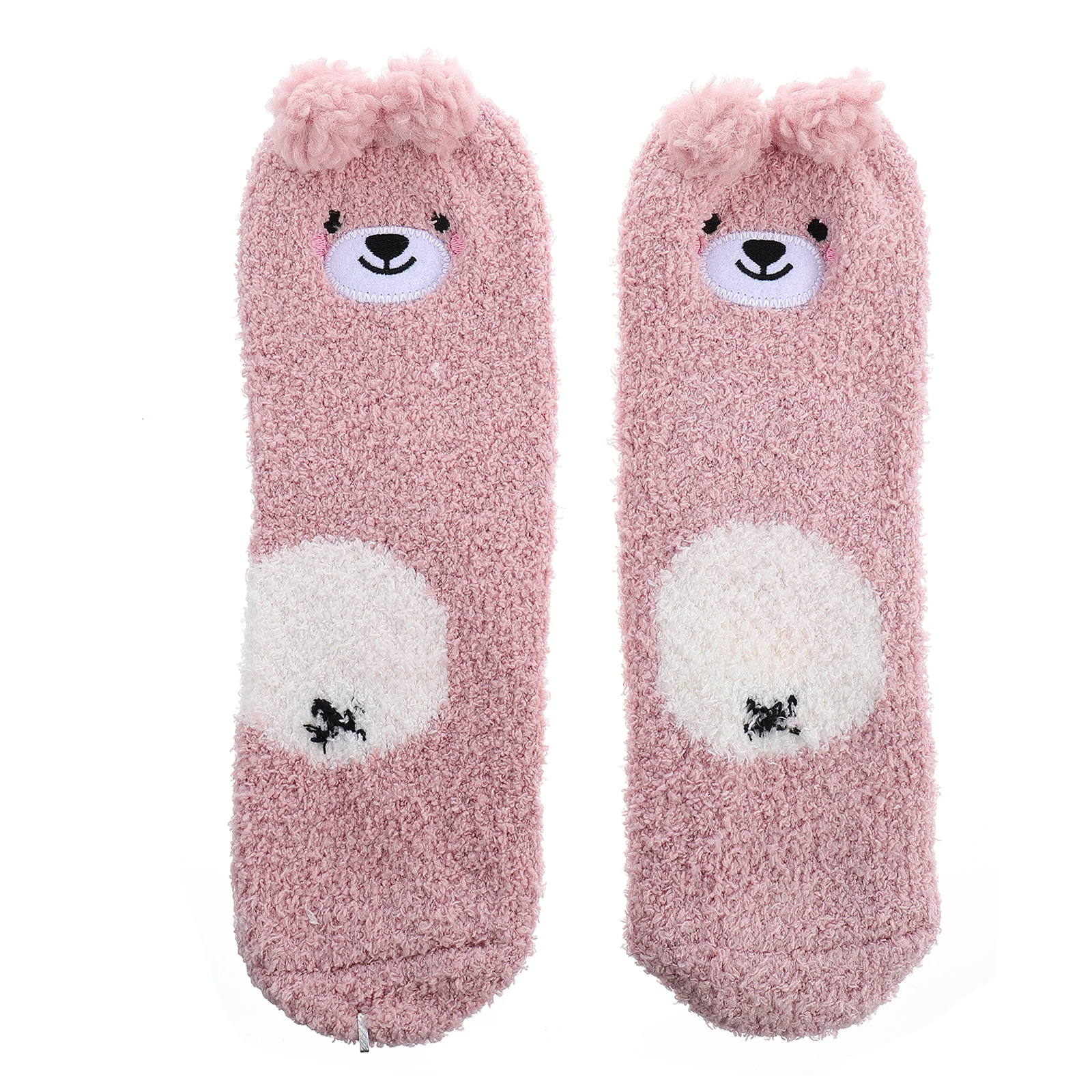 Coral Fleece Floor Socks Thick Warm Winter Sleep Stockings Slippers Elastic Non Pressure Cartoon Pattern