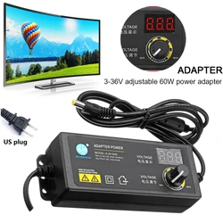 Adjustable Voltage Regulation 3-36V Power Supply Adapter for Game Player Motor Adjustable AC To DC Power Supply  Volt Adapter