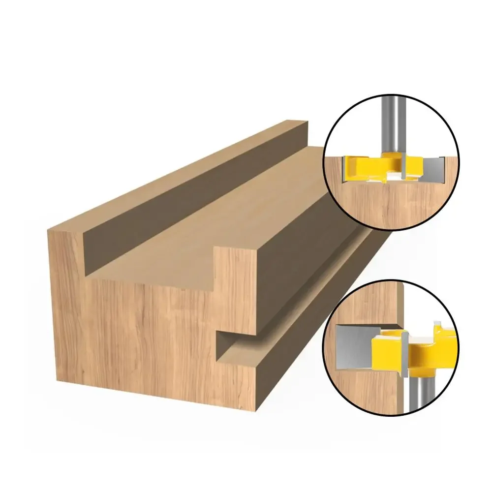 1 pz 8MM Shank fresa intaglio del legno 4 Edge T tipo Slotting Cutter strumento per la lavorazione del legno frese per taglierina per legno Slotting