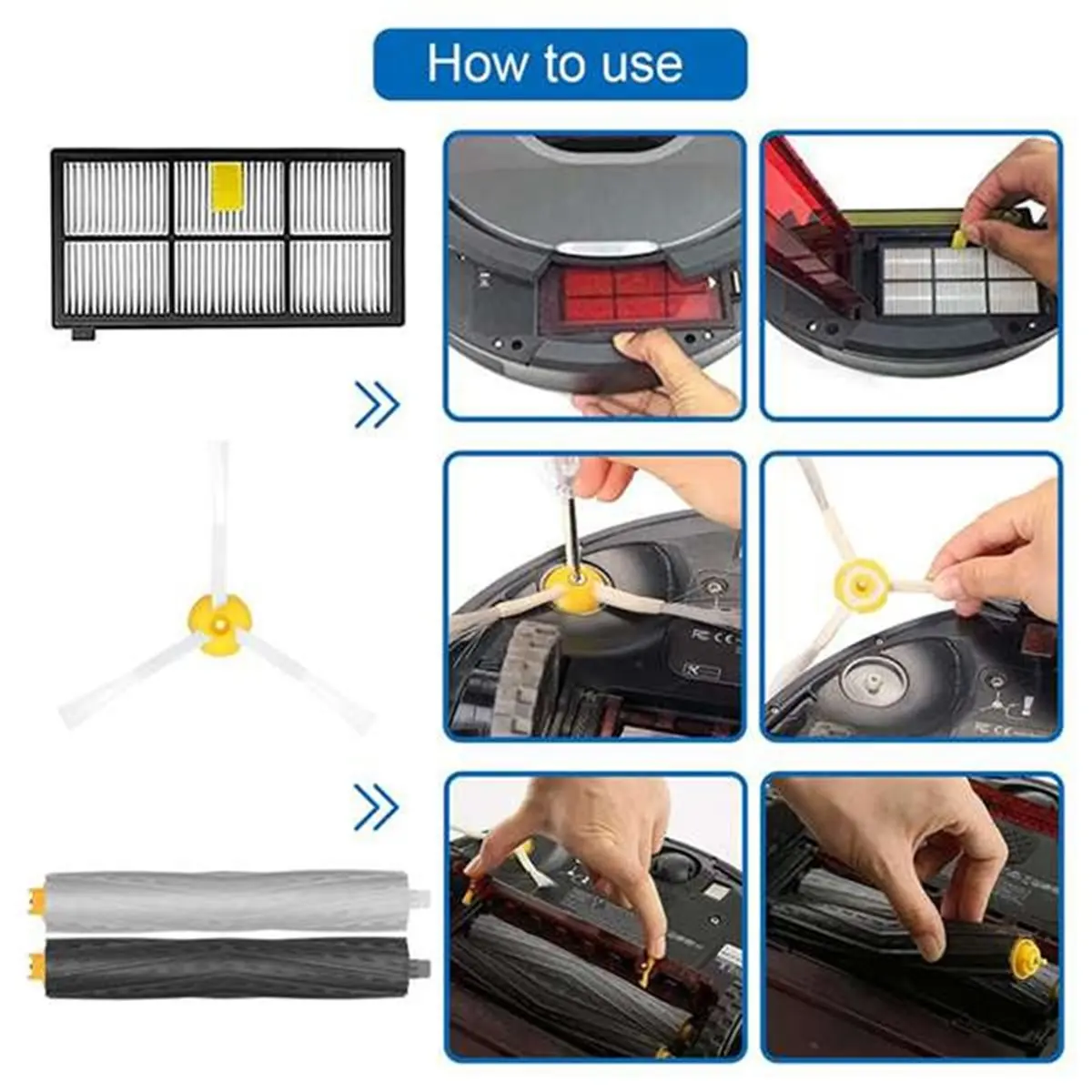 

Для 800 900 серии 860 870 880 890 966 980 вакуумные аксессуары основная боковая щетка фильтр