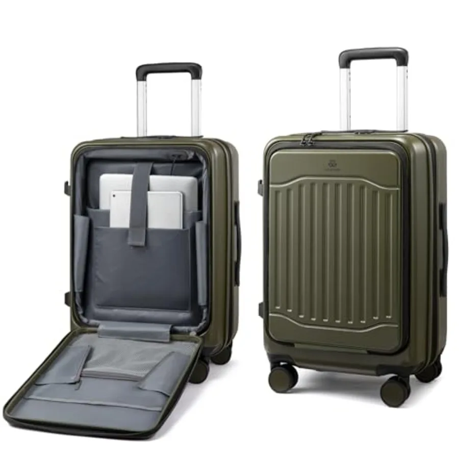

LOVEVOOK Carry On Luggage 22x14x9 Airline Approved Expandable Hard Shell Suitcase with Spinner Wheels USB Charging Port Front P