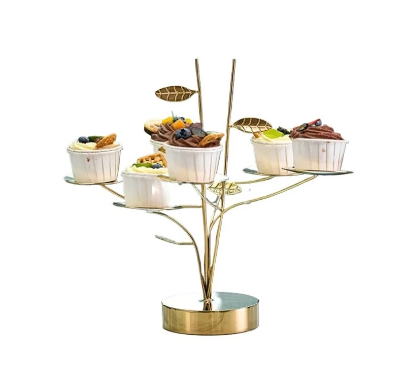 display rack bread table dessert table fruit tray Gold Dim sum Creative cake rack Restaurant Snack decoration Dessert rack