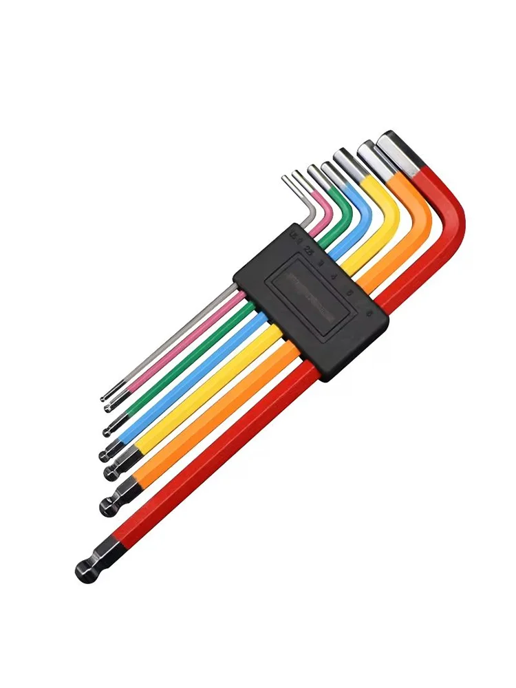 AliExpress riderace MTB Road Bike Repair Tool Kit Service Wrench Colorful Hexagon Spanner Flat Ball Opening 1.5/2/2.5/3/4/5/6mm Bicycle Hex Key Set