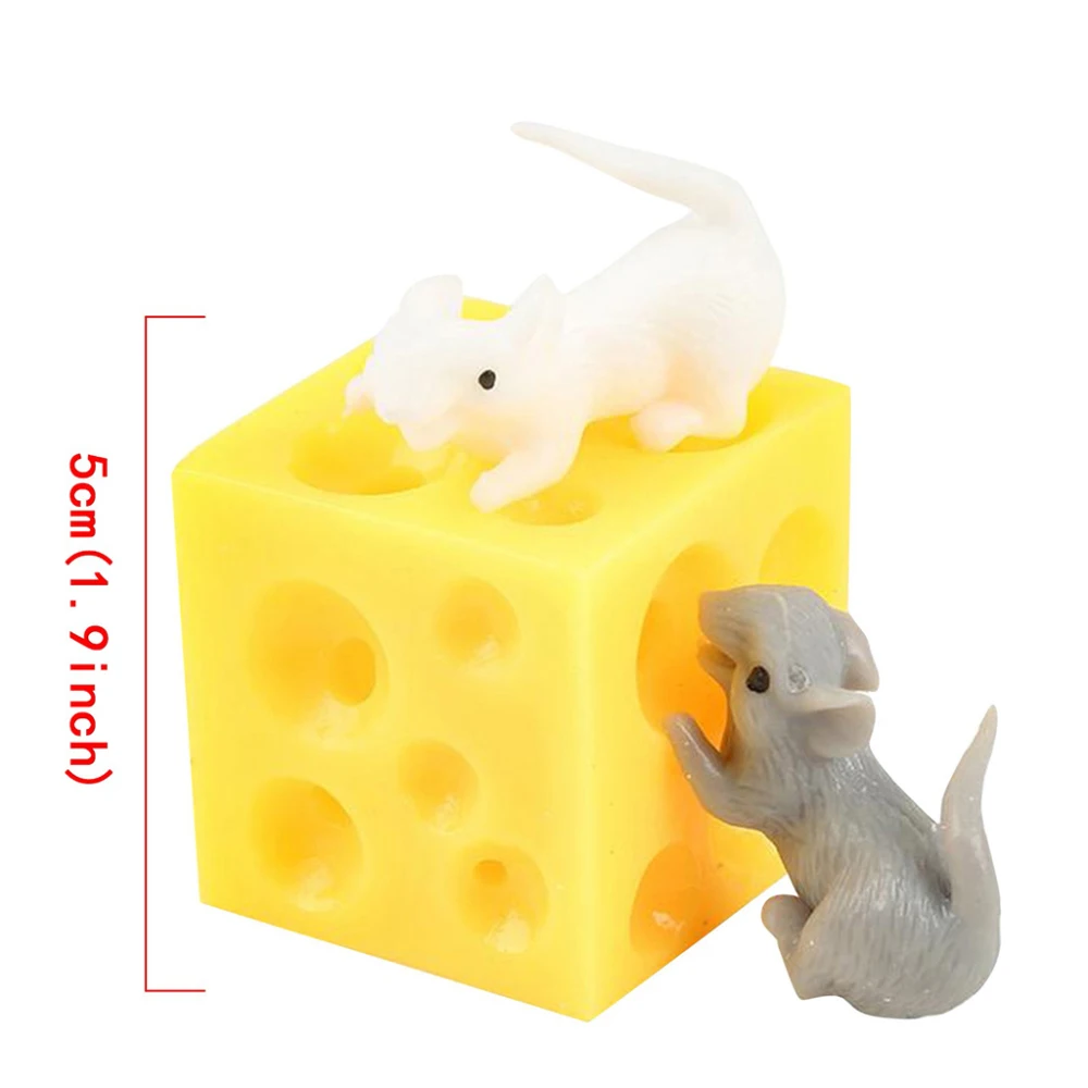 Funny Mouse Cheese Squeeze Anti-stress Toy Sloth and Seek Squishable Figures Stress Relief Fidget Toys For Kids Adult