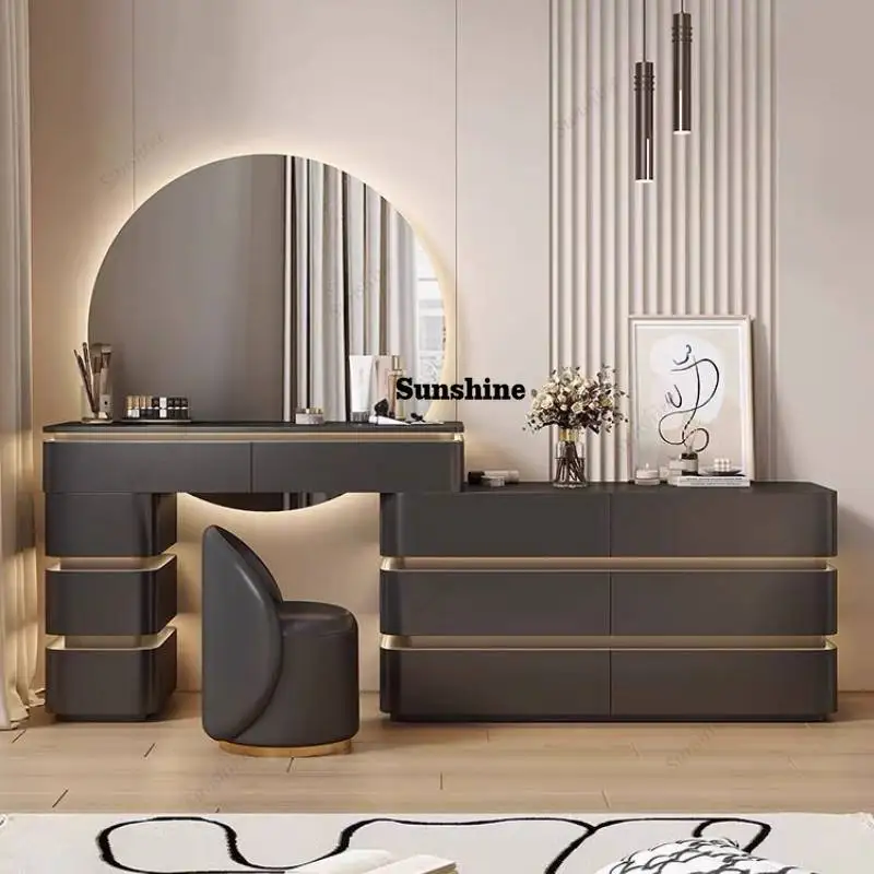

Italian Sturdy Makeup Vanity Desk Durable Nordic White Black Makeup Vanity Desk Mirror Vintage Kaptafel Furniture For Bedrooms