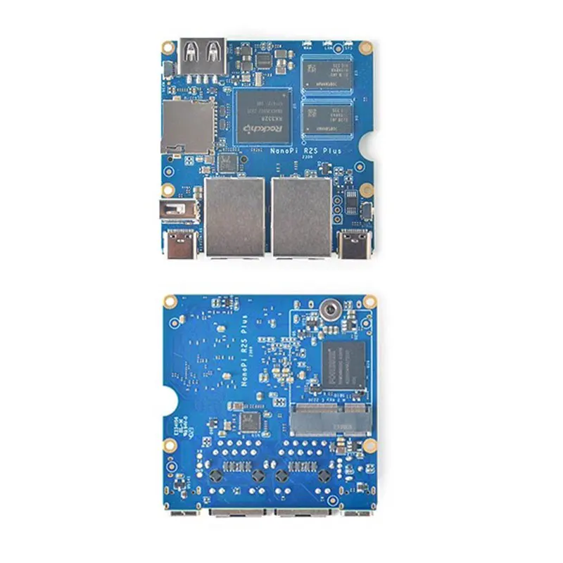 NanoPi R2S Plus 1GB RAM 32GB eMMC Rockchip RK3328 Quad-core A53 SoC Development Board Supports U-boot, Ubuntu-Core, OpenWrt