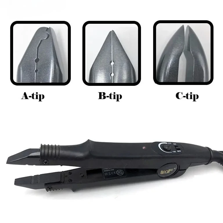 

（Big disount）Portable Mini A/B/C Tip Professional Hair Extension Fusion Iron Heat Connector Wand Iron Melting Tool+EU Outlet