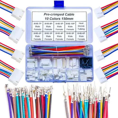 XHS XHB2.54 Male Female Connectors and 22AWG Cables, JST XHS XHB with Belt Lock Single Row 2/3/4/5/6/7/8/9/10Pin Housing