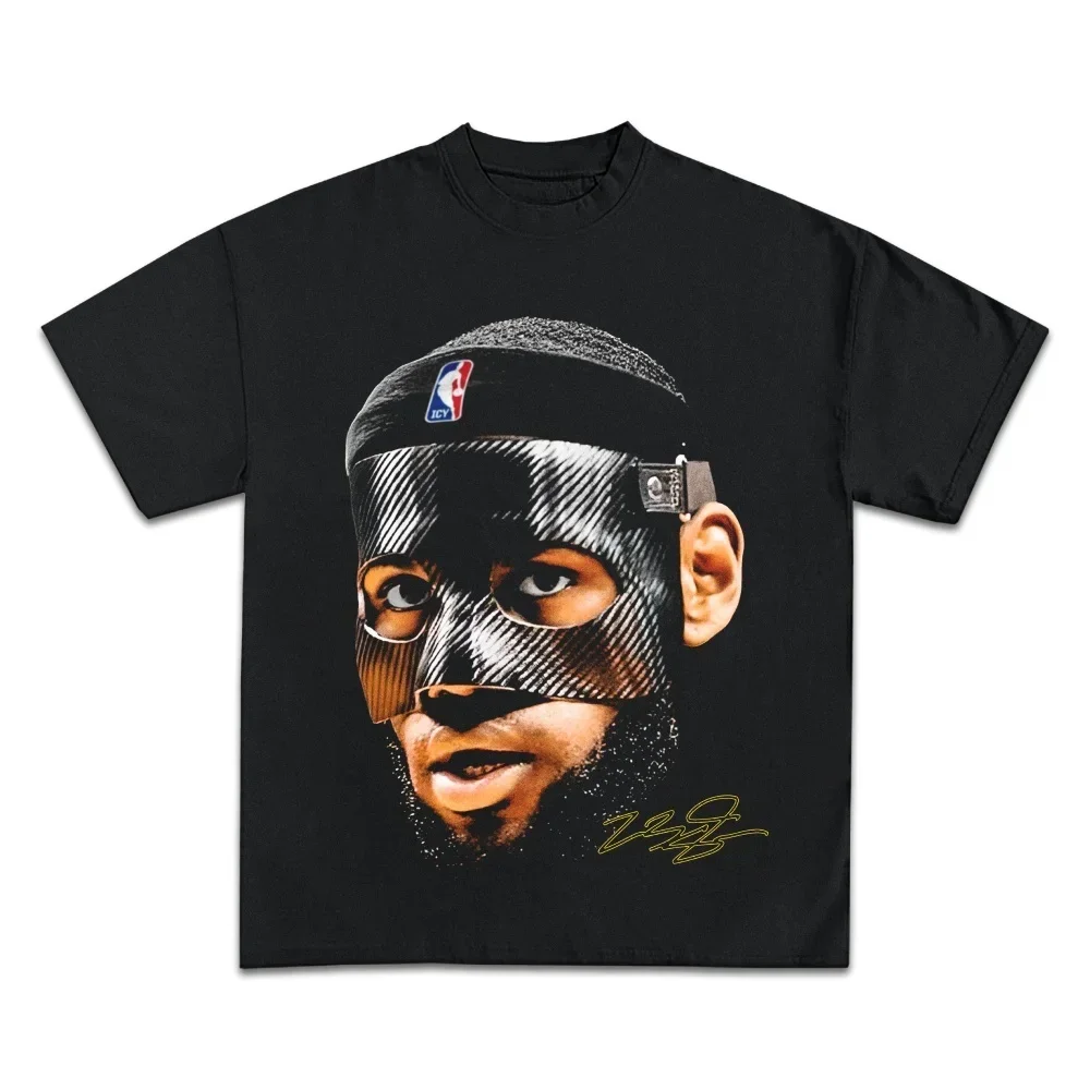 Lebron James Basketball Star T Shirt Mężczyźni Kobiety Bawełniane koszulki z krótkim rękawem American Vintage Markowe koszulki Letnie topy Streetwear