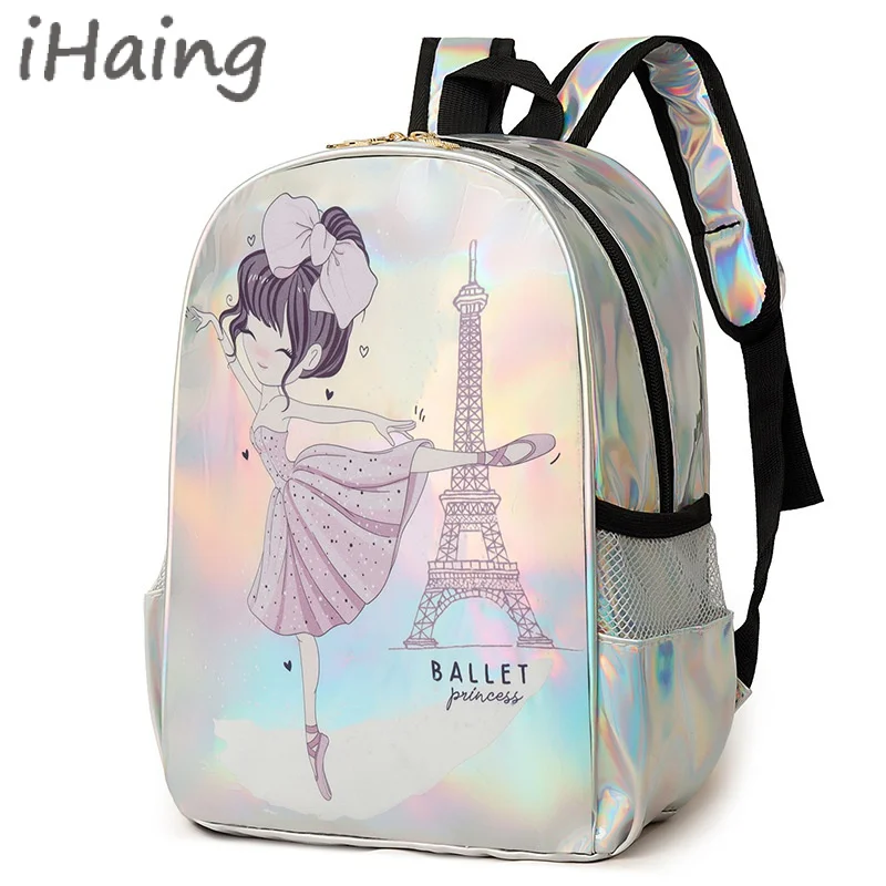 Girls Sequins Sparkly Laser Ballet Dance Backpack Dancing Duffel Bags Kids Toddler Ballerina Gym Schoolbag Teens Storage Daypack