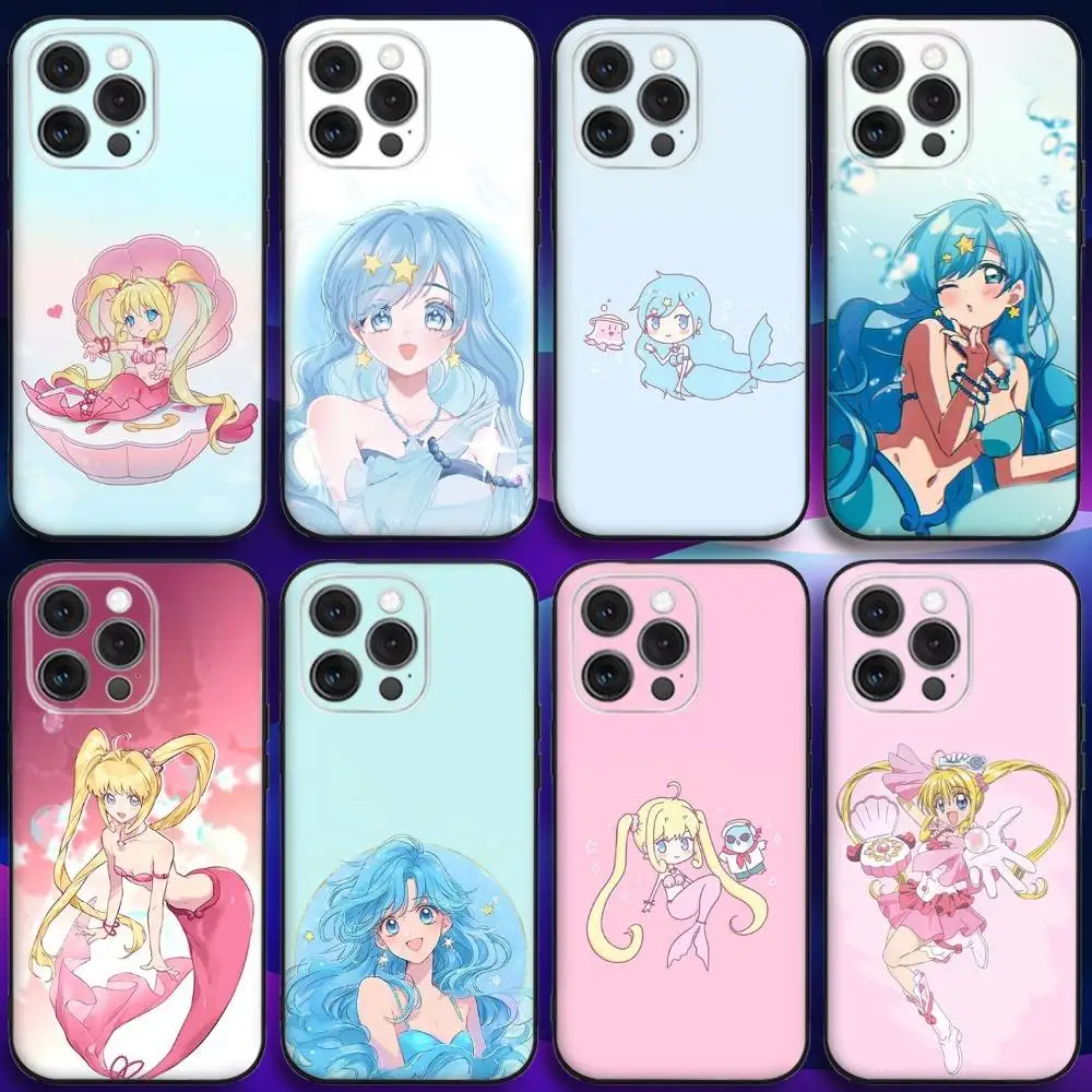 

M-Mermaid Melody Pichi Phone Case For iPhone 16e,16,15,14,13,12,11,Pro,X,XS,Max,XR,Plus,Mini Soft Black Cover
