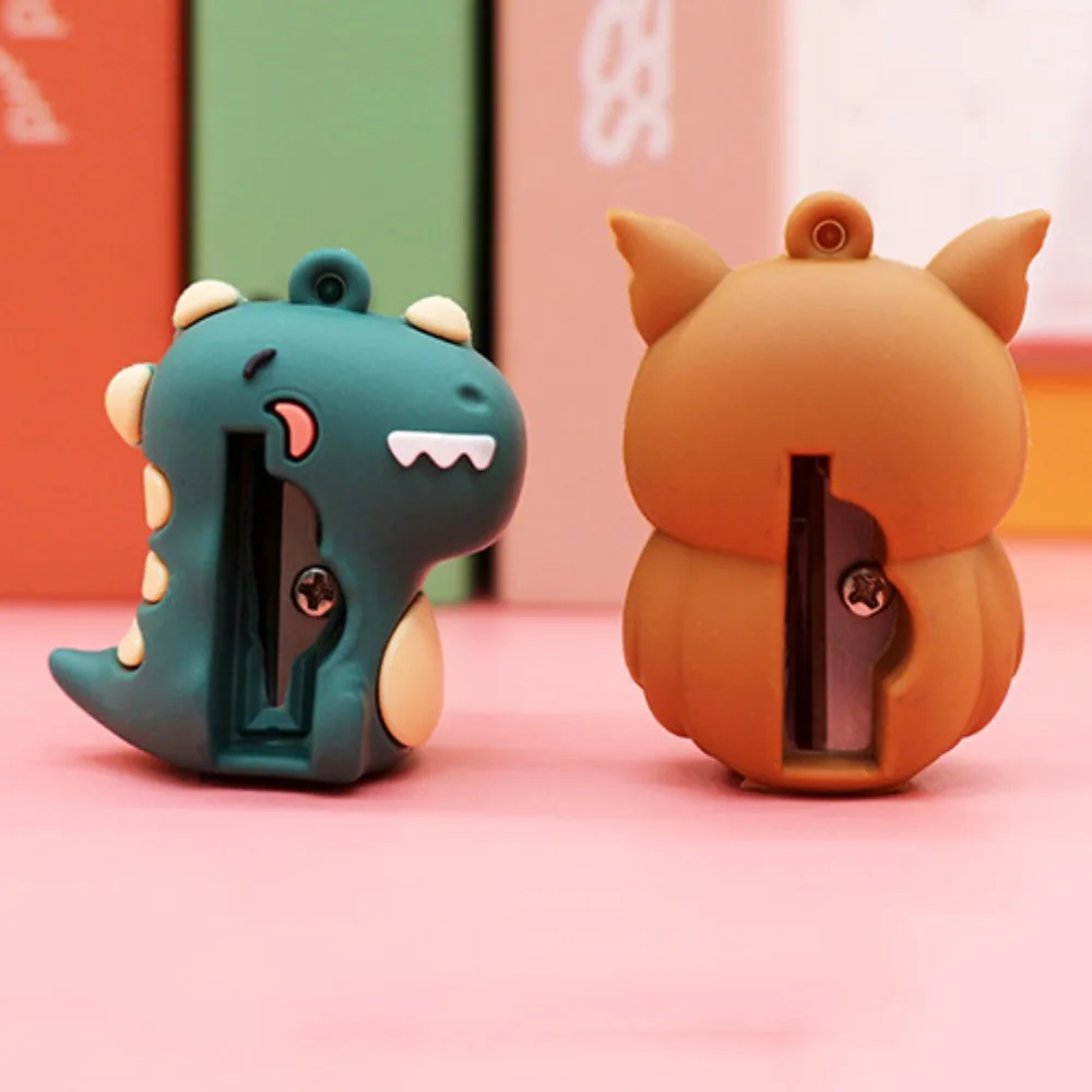 With Keychain Mini Pencil Sharpener Pencil Cutting Animal Shape Cartoon Pencil Sharpener Kawaii Creative Pencil Cutter Kawaii
