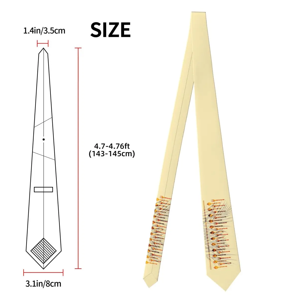 ربطة عنق ملعقة وشوكة للرجال من البوليستر الحريري 8 سم ربطات عنق بدل زفاف ربطة عنق كلاسيكية Gravatas