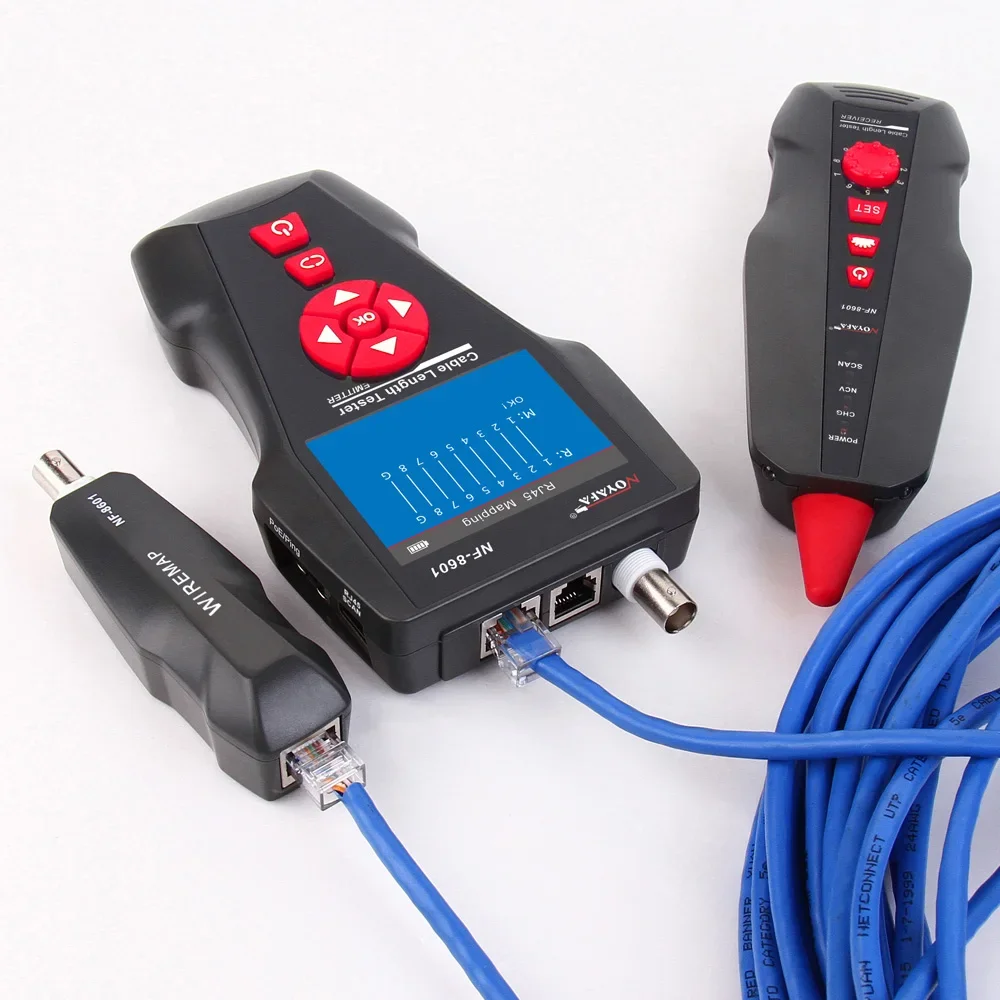 multifunction TDR network cable tester with PoE/PING/Port Flash function