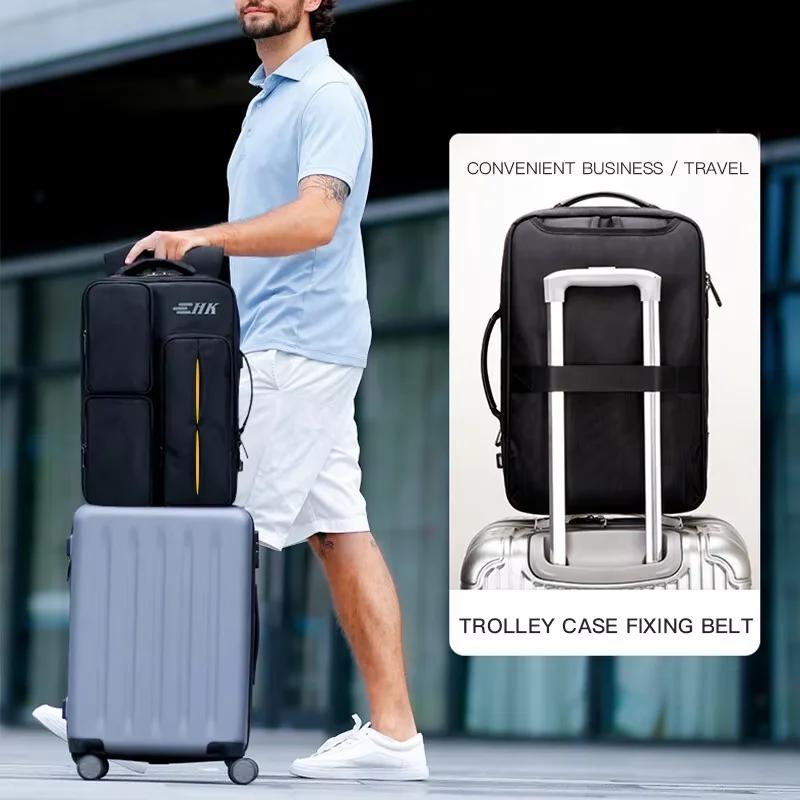 حقيبة ظهر للكمبيوتر المحمول Heroic Knight للرجال YKK متعددة الوظائف للعمل اليومي حقيبة ظهر للأعمال مقاومة للماء بسعة كبيرة حقيبة السفر