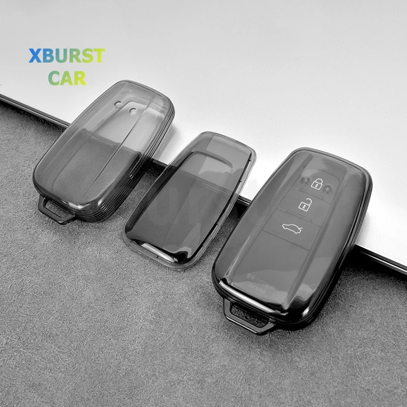 Dla Toyota Camry RAV4 Avalon C-HR Prius Corolla 2018 2019 2020 2021 TPU inteligentny bez przycisków obudowa pilota z kluczykiem samochodowym obudowa
