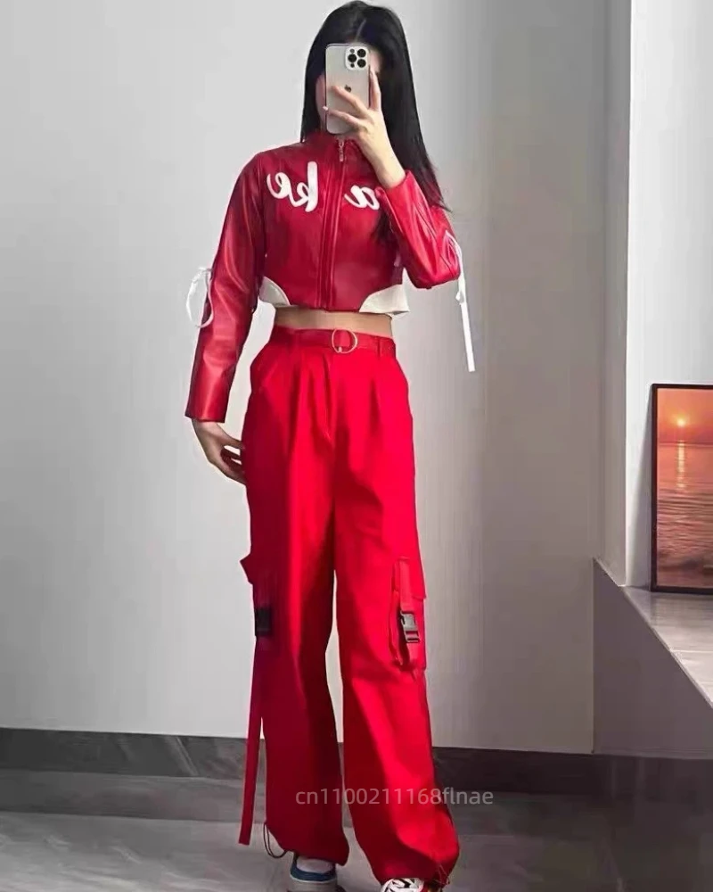 

Красная девушка, групповой костюм для джазового танца, сценический костюм для побега, костюм для джазового танца, комплект для женщин