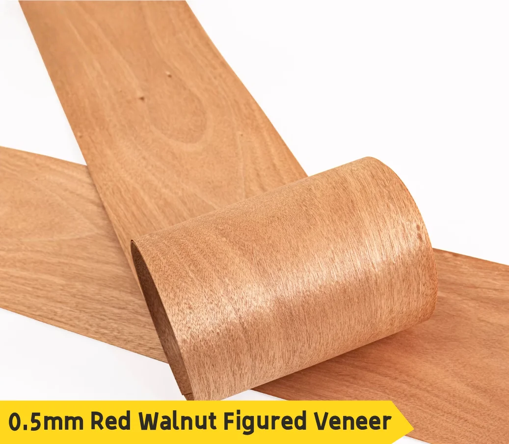 

1pcs 0.5mm Natural Red Walnut Figured Wood Veneer Sheets DIY Crafts, Speaker Cabinet & Interior Decoration