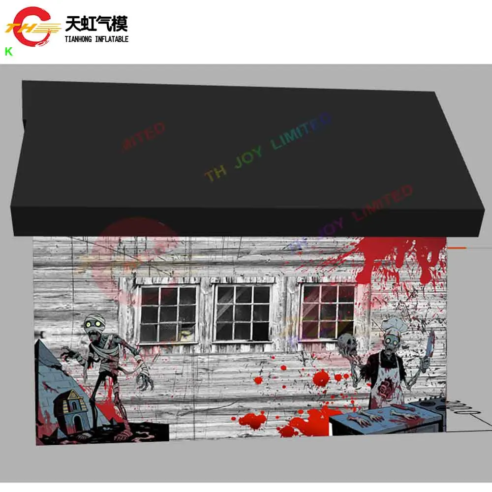 Frete rápido personalizado inflável assustador temático casa assombrada tenda inflável casa assombrada crianças casa fantasma para o dia das bruxas