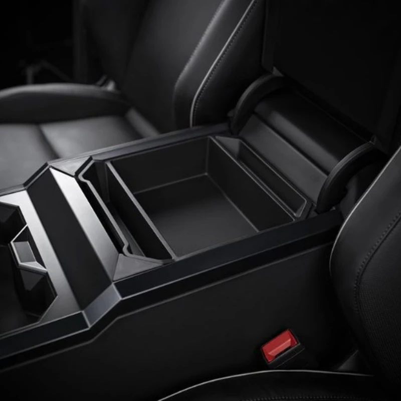 

For Tesla Cybertruck 2024 ABS Black Car Center Control Armrest Box Storage Box Interior Car Accessories